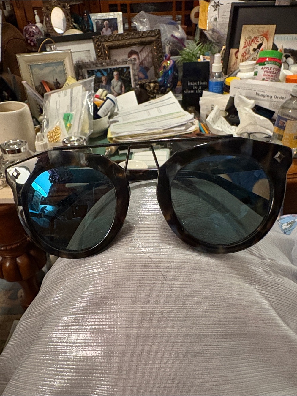MCM WOMENS Stylish Blue Tortoiseshell Frame Sunglasses with Blue Lenses